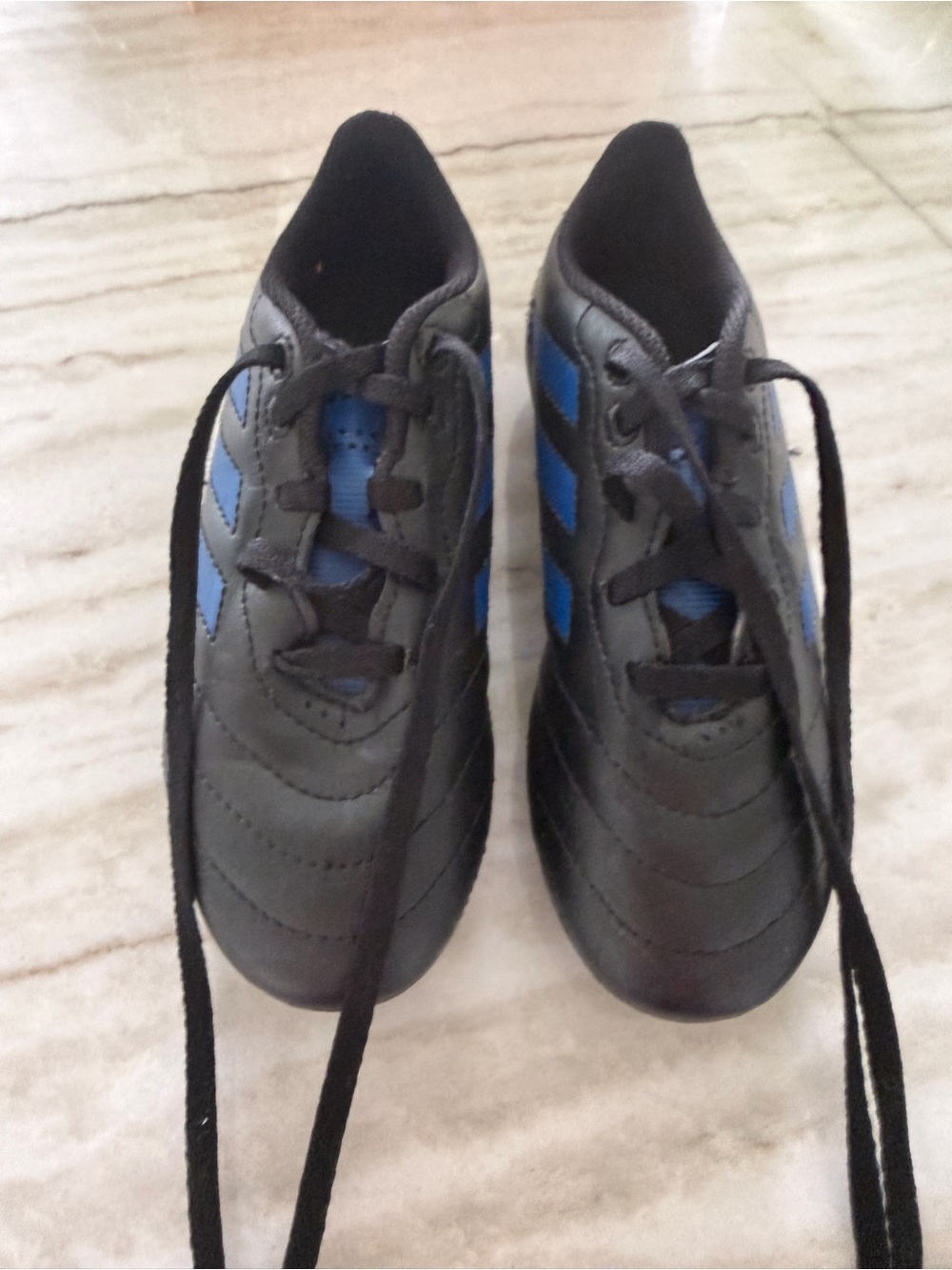 Adidas Kids Black and Blue Athletic Shoes size 13k
